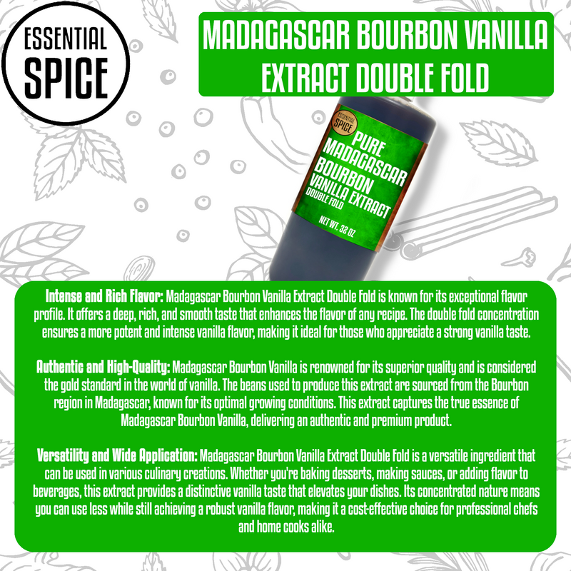 Madagascar Bourbon 100% Pure Vanilla Extract (Double Fold)